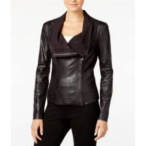 Flyaway Zipper Moto Jacket, Crushed Faux Suede